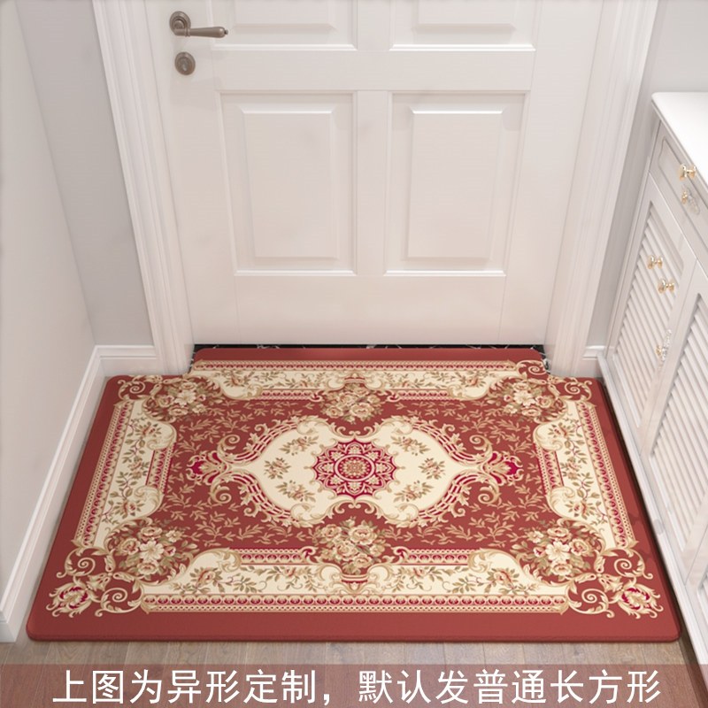 入户地垫垫进踩脚垫子可裁剪口家用欧式客厅厨房地毯卧室_1_187 1.6&times;2.3米（适用普通客厅） 酒红色欧式酒红