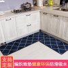 厨房地垫防滑防油家用长条脚垫耐脏地板垫子吸水吸油防水厨房地毯_4 50*150cm 网格藏青