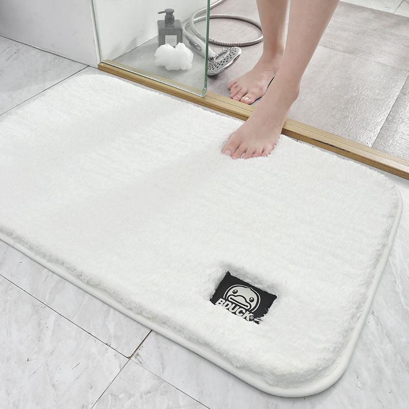 小鸭卫生间地垫地毯垫厨房吸水脚垫浴室防滑垫子_2 50*60cm【正品小黄鸭】 小黄鸭-茶白色
