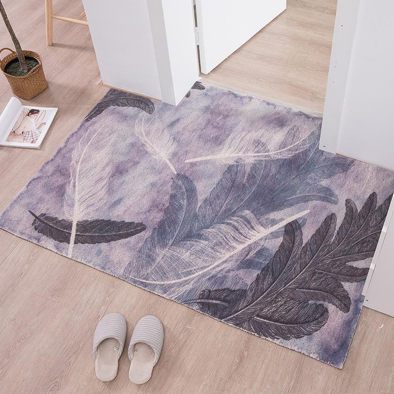 【厅】丝圈进地垫脚垫简约入户口地毯家用垫定制裁剪_930_667 120×140CM 抽象羽翼