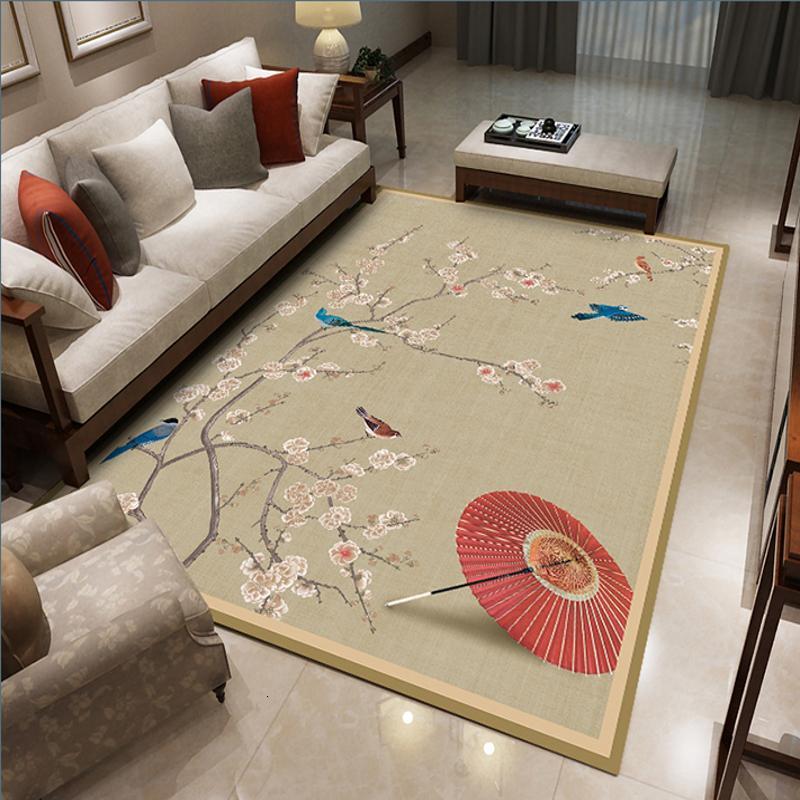 新中式客厅茶几地毯现代简约沙发长方形书房卧室满铺床边可定制_885_243 120×160厘米 梦境伊人