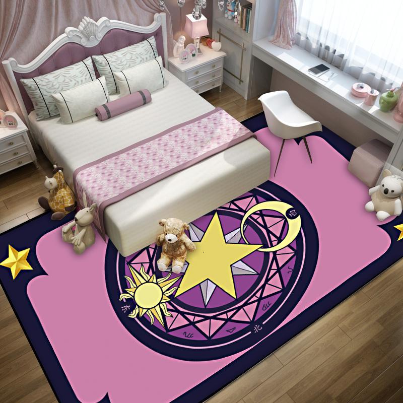 客厅卧室沙发茶几地毯满铺少女房间防滑床边毯垫可定制尺寸_210 定制尺寸 紫色魔法阵