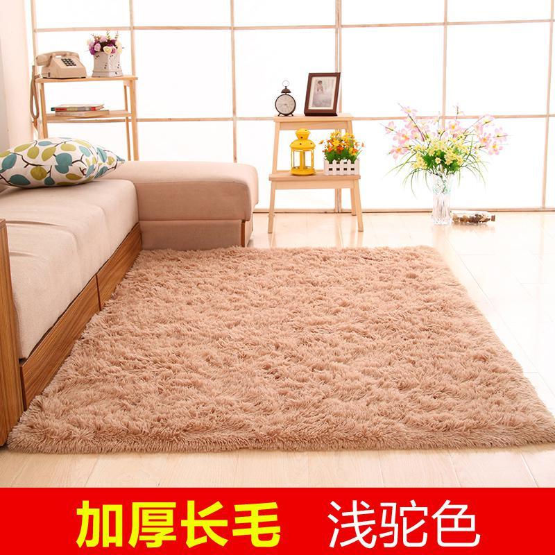 北欧地毯简约现代卧室满铺客厅茶几沙发榻榻米床边地垫可定制_227_673 1.6x2.0米送门垫 浅驼长绒