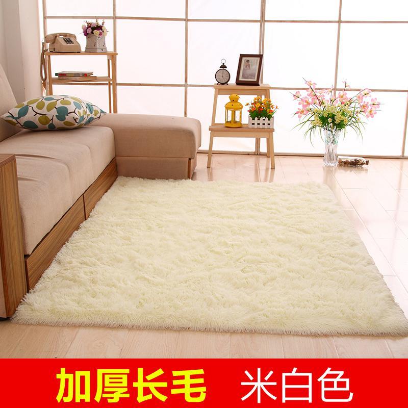 北欧地毯简约现代卧室满铺客厅茶几沙发榻榻米床边地垫可定制_227_673 1.6x2.6米送门垫 米白长绒