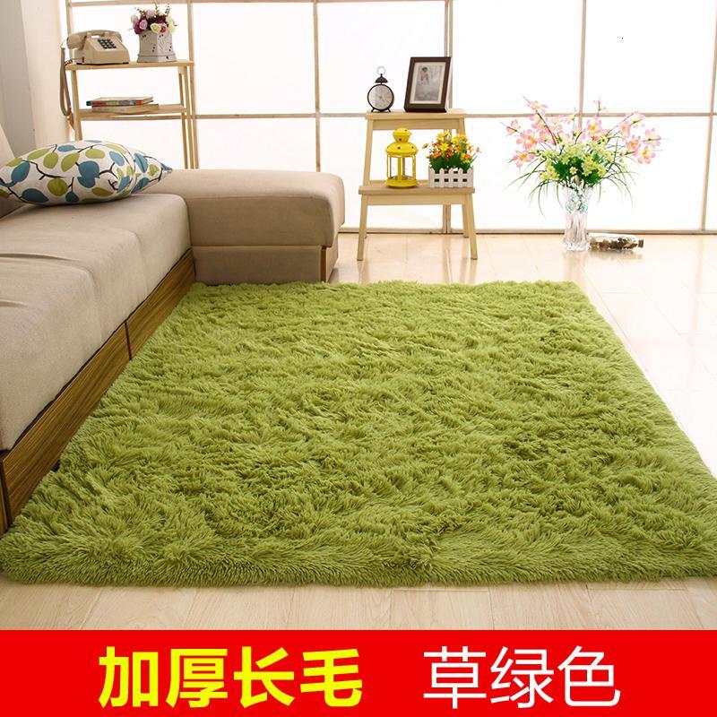 北欧地毯简约现代卧室满铺客厅茶几沙发榻榻米床边地垫可定制_227_673 0.8x1.6米送爱心 草绿长绒