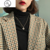 竹节小众设计字母项链女吊坠款锁骨链简约毛衣链短款网红 W字母项链合金