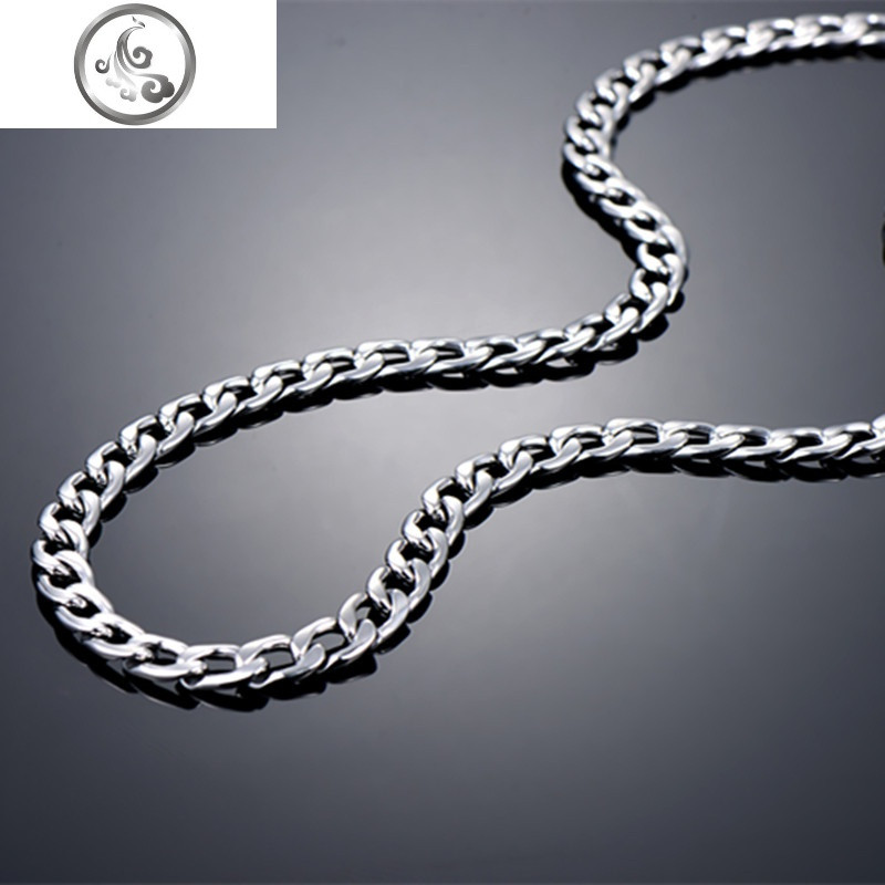 男士项链钛钢韩版简约学生锁骨链嘻哈配饰脖子链子饰品女潮人男生_1 60CM5MM（宽5毫米）项链一条
