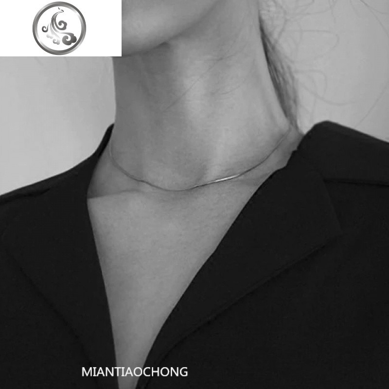 棉条虫镀纯银925欧美经典气场优雅性冷淡风项链粗蛇骨链单品锁骨 40cm【镀纯银】