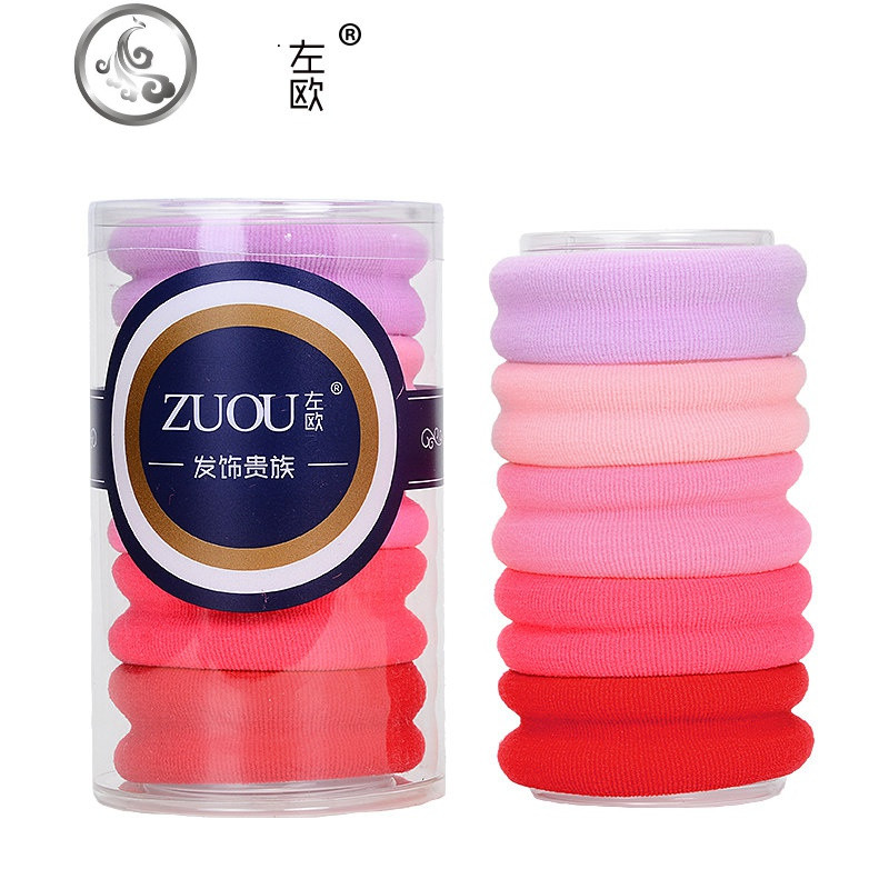 橡皮筋发圈女弹力加粗成人马尾黑色皮套头饰毛巾发绳扎头发头绳_1 大号粉红诱惑五根装