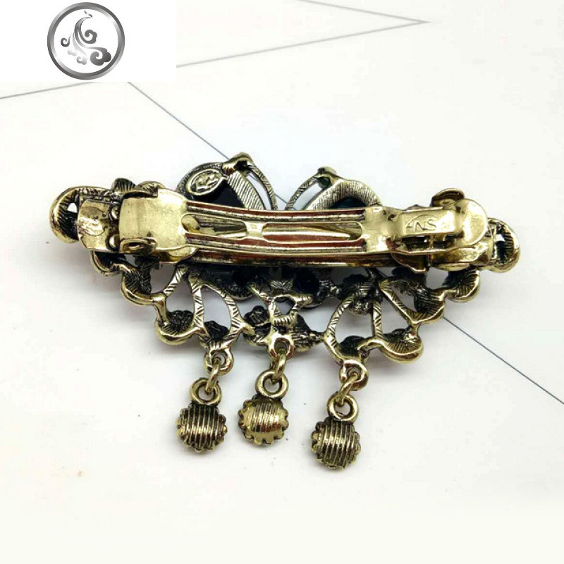 韩版时尚复古蝴蝶发夹水钻弹簧夹边夹顶夹小号盘发卡子发饰头饰品_1