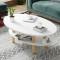 北欧茶几小户型现代客厅桌子简约茶桌创意沙发边几角几小圆桌双层_3 B款120cm原木纹+实木腿