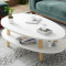 北欧茶几小户型现代客厅桌子简约茶桌创意沙发边几角几小圆桌双层_3 A款90cm暖白+实木腿