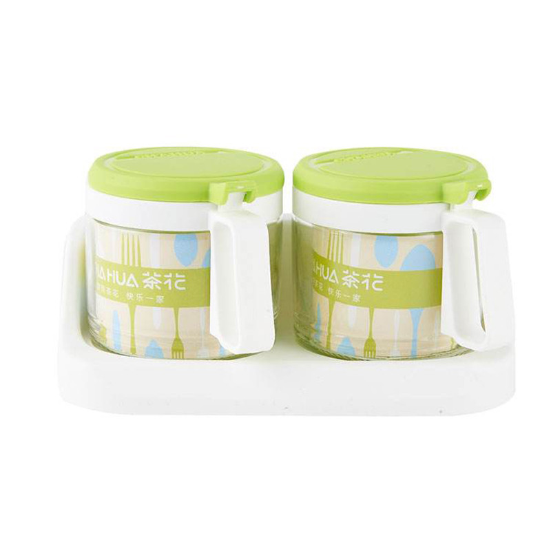 茶花双组圆形玻璃调味瓶（300ML）6015（2个起售）