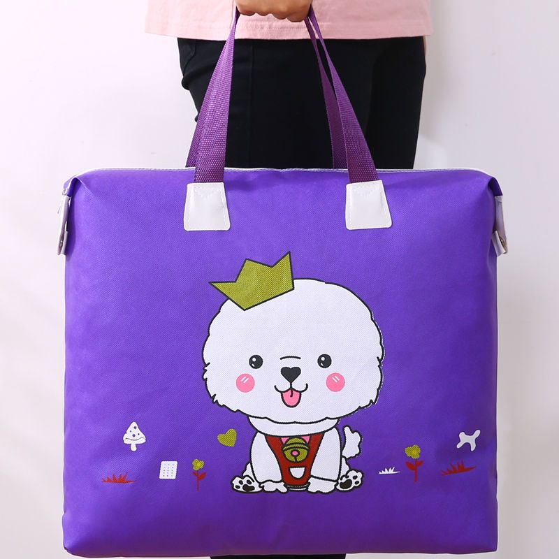 VIERUODIS被子收纳袋大号学生衣服棉被褥包装袋装被子的袋子家用旅游打包袋 紫色皇冠狗中号2只装