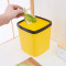 VIERUODIS桌面迷你车载垃圾桶储物桶炫彩方形卧室客厅餐厅收纳桶杂物桶 方形黄小号