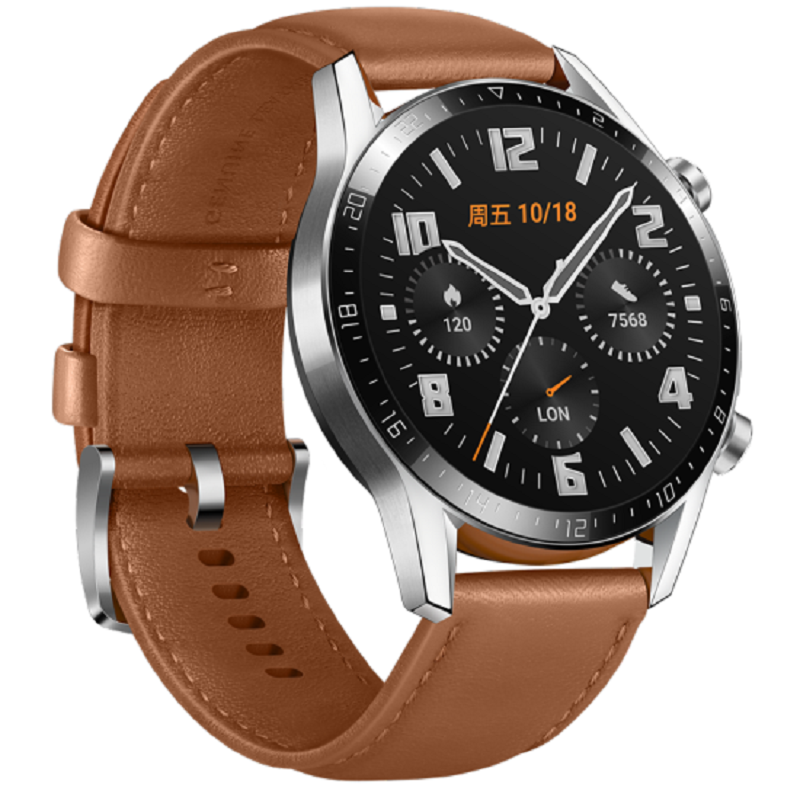 HUAWEI WATCH GT 2 时尚款 砂砾棕（46mm）华为智能手表