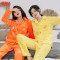 南极人NanJiren睡衣女冬季加厚韩版开衫长袖大码家居服保暖套装T2009 黄色兔萝卜 XXL