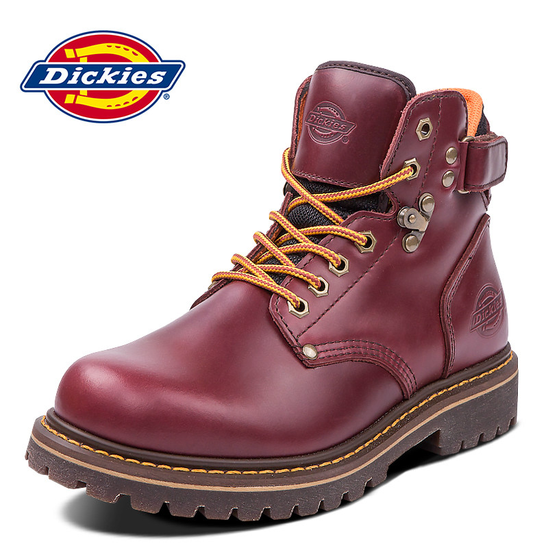 Dickies 男鞋冬季马丁靴男户外沙漠靴复古潮流真皮中筒男靴子 174M50LXS33 酒红174M50LXS40 44码