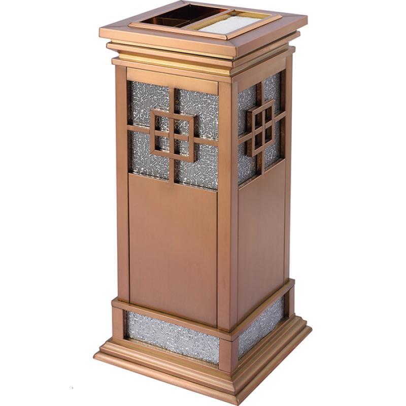 中式垃圾桶创意仿古烟灰桶酒店大堂电梯口立式带烟灰缸果皮箱_35 A-149B玫瑰金（不锈钢）