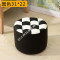 客厅小凳子创意圆皮凳子时尚沙发凳茶几凳实木家用小板凳矮凳皮墩_2 黑色高22