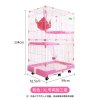 送10件套猫舍猫笼子猫别墅大型二三层猫咪笼子家用猫围栏用品 少女粉XL号2层3室多层猫笼