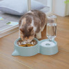 狗盆狗碗猫碗双碗自动饮水食盆狗狗碗猫咪水碗防打翻饭盆宠物用品_5 自动续水双碗（通用） 御纳户蓝+餐垫（超值！）