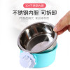 猫碗宠物狗狗用品食盆不锈钢单碗喝水碗悬挂式猫粮盆固定挂笼狗碗_2 大号【多拍更优惠】 粉色（pp树脂）+不锈钢碗