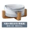 猫碗双碗陶瓷狗碗猫咪食盆饭盆狗狗喝水猫粮碗宠物用品实木防打翻_2 碗直径15.5cm碗深6.8cm 大理石纹灰+竹木底座2件拍组合46.6元