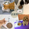 猫碗不锈钢狗碗双碗不湿嘴自动饮水器两用猫宠物粮狗食盆猫咪用品_5 适合猫/小型犬 天蓝色+防漏餐垫粉红色