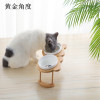 猫碗高脚猫咪喂食碗保护颈椎斜口狗碗可爱猫盆双碗陶瓷饮水宠物_1 猫咪/小型犬 可爱竹木黑脚印+单碗套装