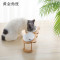猫碗高脚猫咪喂食碗保护颈椎斜口狗碗可爱猫盆双碗陶瓷饮水宠物_1 猫咪/小型犬 可爱竹木红猫小姐+双碗套装