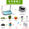 乌龟缸带晒台玻璃别墅养龟的专用缸鳄龟中型特大型鱼缸家用水陆缸_2 默认尺寸 42cm中号：微景观套餐三