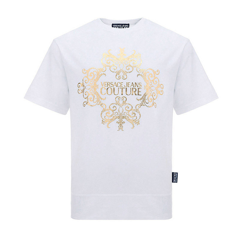VERSACE JEANS 范思哲 男士棉质圆领短袖T恤 B3GUA7EC 30195 S 003-白色印花图案