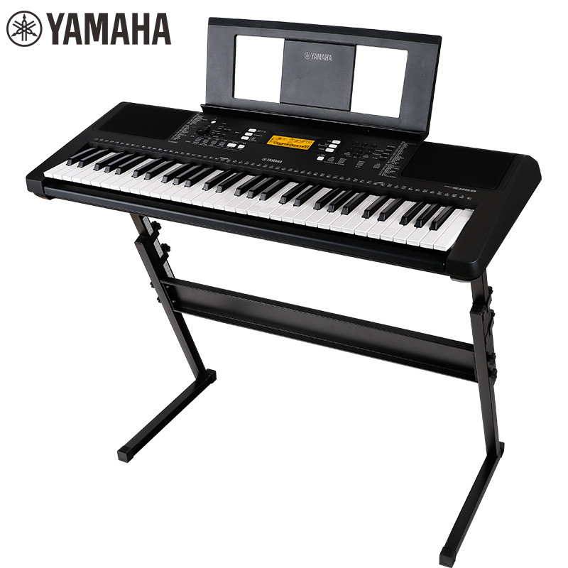 YAMAHA雅马哈电子琴PSR-E383 61键初学者儿童成年娱乐学习专业演奏教学力度键电子琴 黑色