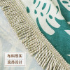 北欧绿色圆桌布棉麻田园清新绿小圆茶几餐桌布艺圆形阳台家用台布 直径200cm 火烈夏日绿色流苏圆桌布