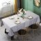 日式桌布布艺灰色棉麻亚麻餐桌布纯色现代简约素色茶几台布长方形 130*130cm 旭风纯蓝桌布