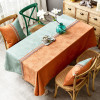 欧式桌布西餐厅茶几长方形新中式现代简约中国风家用餐桌布艺台布_1 100*160cm 橙蓝波纹拼接桌布