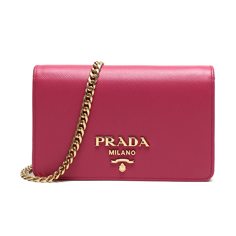 PRADA 普拉达 女士皮革 单肩包 1BP006 NZV V COW F01BK-V-COW-玫红色