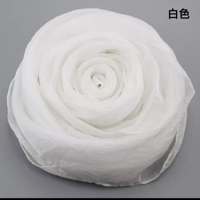 纯色丝巾围巾女秋冬款保暖长款百搭围巾旅游披肩丝巾串得起HJFB5621 纯白色雪纺中版【170*70】