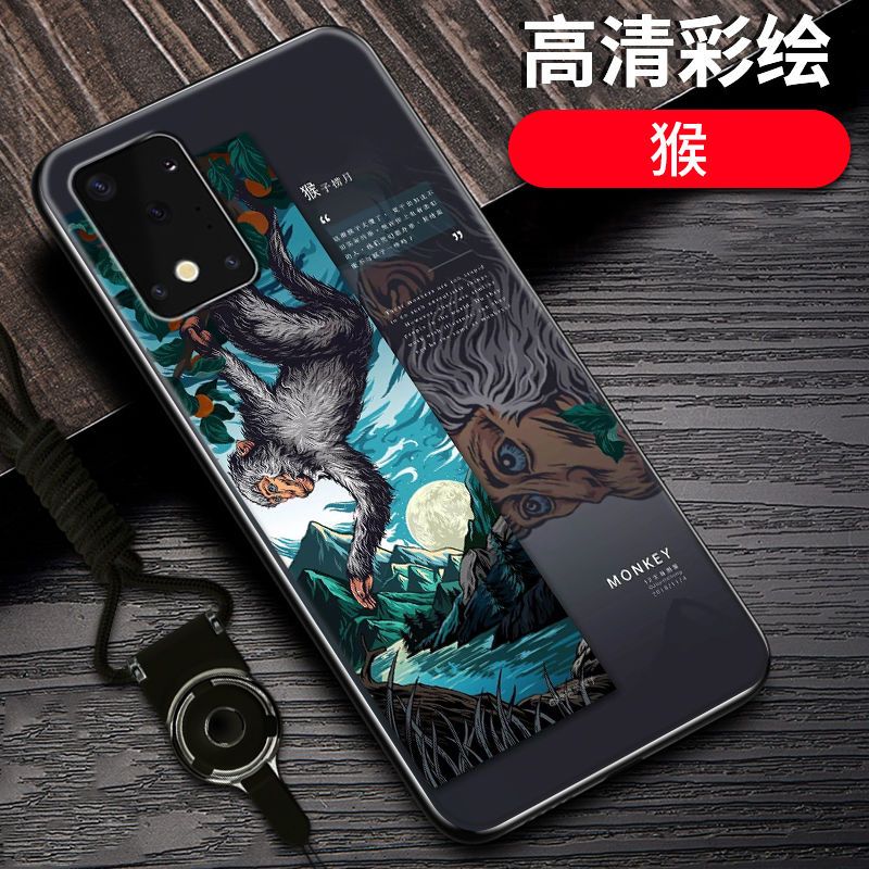 三星s11手机壳玻璃壳防摔s11+十二生肖国潮风硅胶新款s11se保护套_760 猴-12生肖-黑边国潮彩绘三星s11se