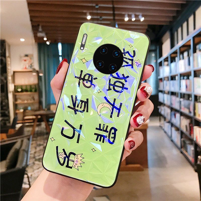 新款华为mate30手机壳全包防摔nova5ipro/nova2s/3e钻石纹硅胶壳_147 孤独无罪（紫光钻石纹）华为mate30