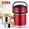 【保温12小时】304保温饭盒桶双三层学生大容量不锈钢提锅 1.5L(送餐具+保温袋)【特厚款】不锈钢色(橙色手柄)