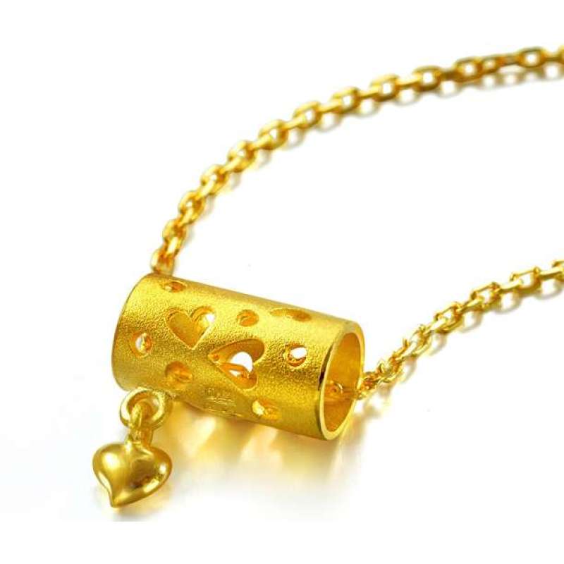 周生生 黄金(足金)转运筒形吊坠 09811p 2.47克