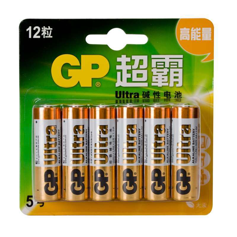 gp超霸 5号碱性十二节卡装电池 15a-l12