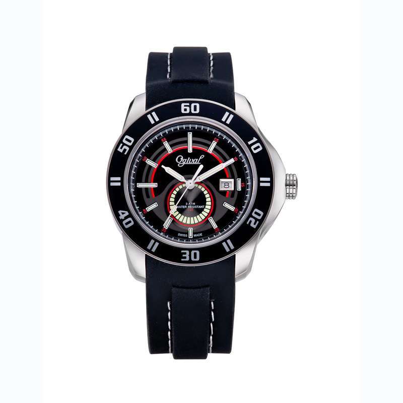 爱其华ogival夜鹰系列 氚气夜光男士腕表 运动款(黑面)8002ms黑面