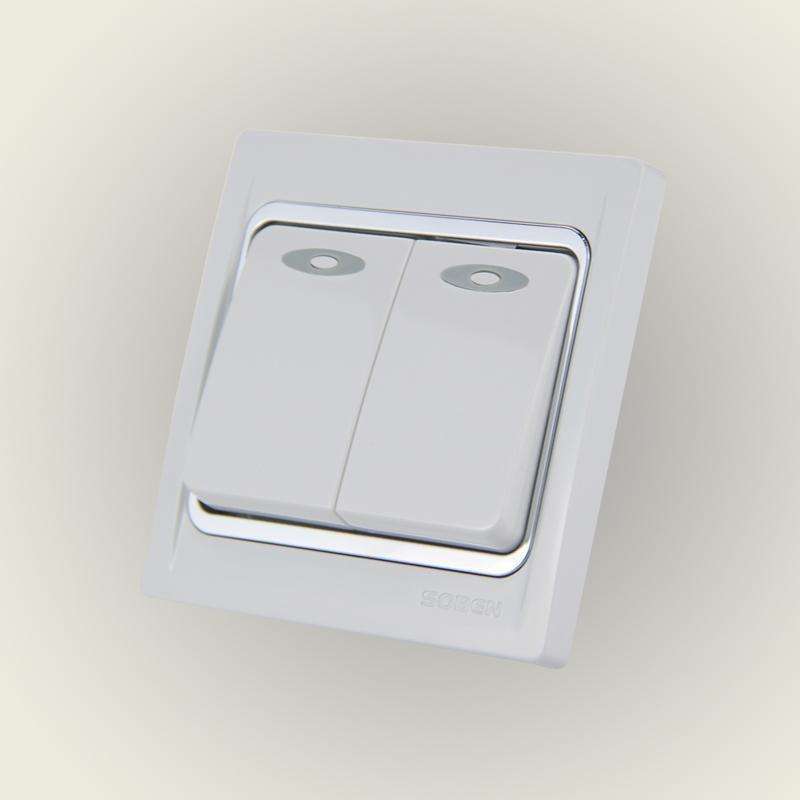 松本开关插座16a二位双控开关面板二开双联墙壁插座