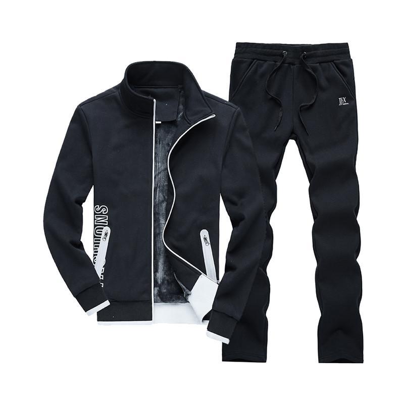 2014冬季休闲运动套装加厚加绒男套装修身百搭运动服jx1021-1 浅灰色