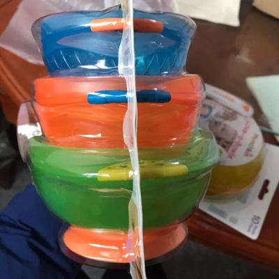 满趣健(munchkin）母婴婴幼儿童餐具吸盘碗3只装宝宝儿童餐具辅食饭碗餐碗套装 PP材质 功能喂养晒单图