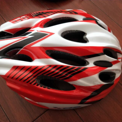 xds喜德盛自行车骑行头盔一体成型山地公路自行车安全帽LW-822 红白色晒单图