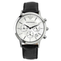 阿玛尼ARMANI时尚真皮表带 石英男表AR2436 中号38mm